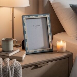 Natalini Sage Green Marquetry  Inlay  5x7  Made In Italy Picture Frame